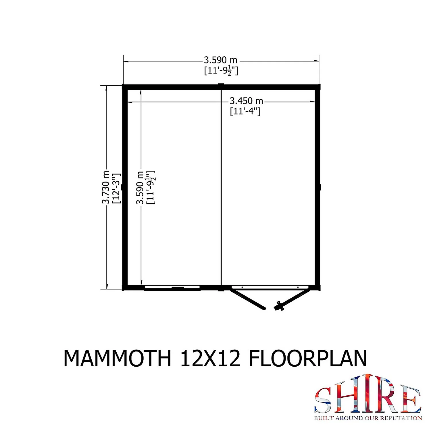 Shire 12 X 12ft Mammoth Double Door Garden Shed 6 Shire 12 X 12ft Mammoth Double Door Garden Shed - Image 4