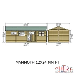 Shire 12 X 24ft Mammoth Double Door Garden Shed - Including Installation -Elise Bloom 13505271 8424931994049320