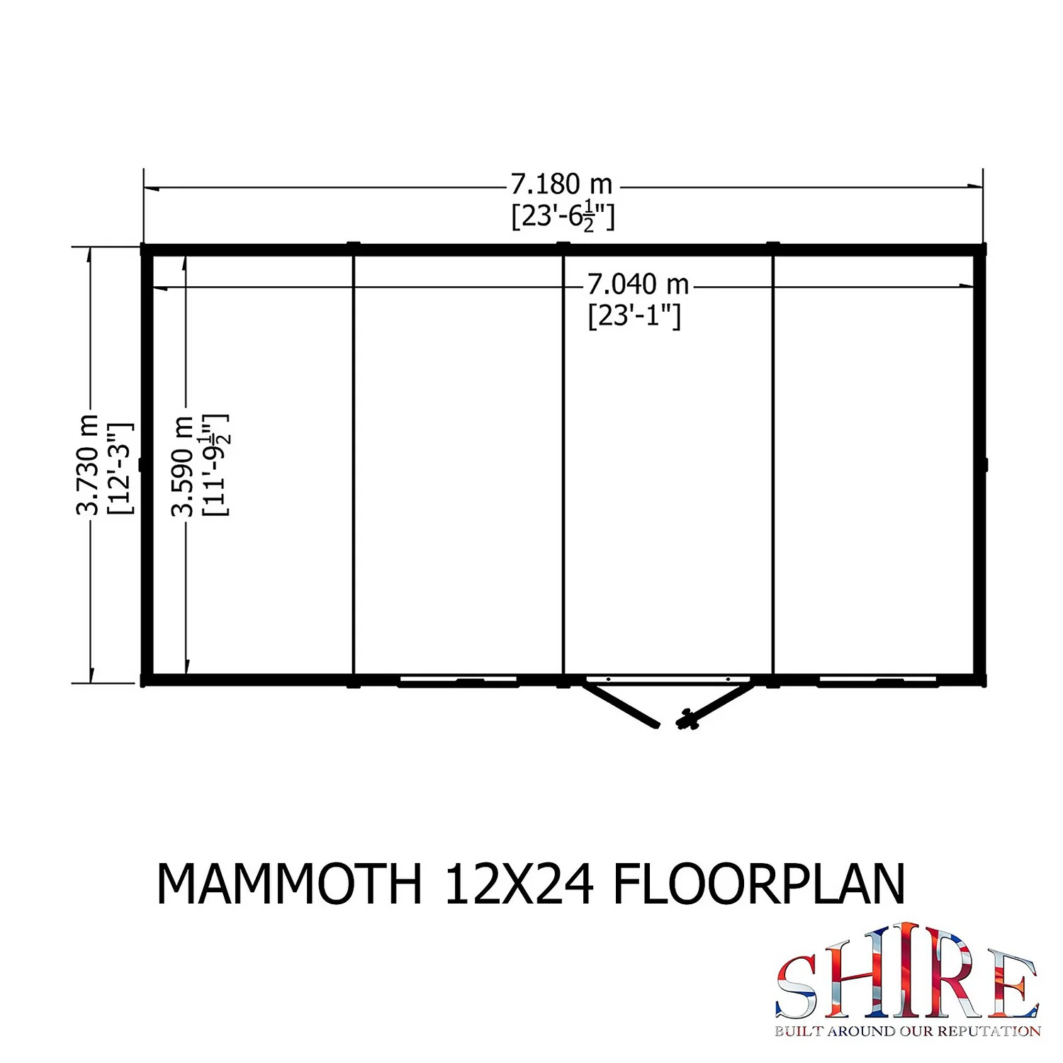 Shire 12 X 24ft Mammoth Double Door Garden Shed 6 Shire 12 X 24ft Mammoth Double Door Garden Shed - Image 4