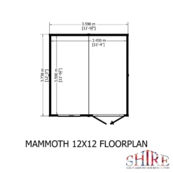 Shire 12 X 12ft Mammoth Double Door Garden Shed - Including Installation -Elise Bloom 13505273 1514931996289579
