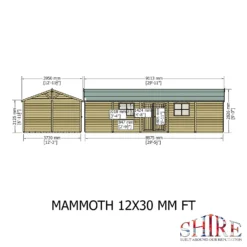 Shire 12 X 30ft Mammoth Double Door Garden Shed - Including Installation 12 Shire 12 X 30ft Mammoth Double Door Garden Shed - Including Installation -Elise Bloom 13505276 9894931993478990