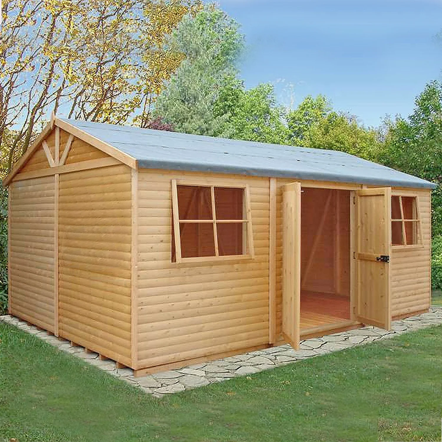 Shire 12 X 18ft Mammoth Double Door Garden Shed 4 Shire 12 X 18ft Mammoth Double Door Garden Shed - Image 2