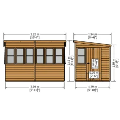 Shire 10 X 6ft Sun Pent Shed - Including Installation -Elise Bloom 13505281 1844933734732687
