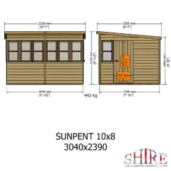 Shire 10 X 8ft Sun Pent Shed - Including Installation 14 Shire 10 X 8ft Sun Pent Shed - Including Installation -Elise Bloom 13505287 1284933734568017