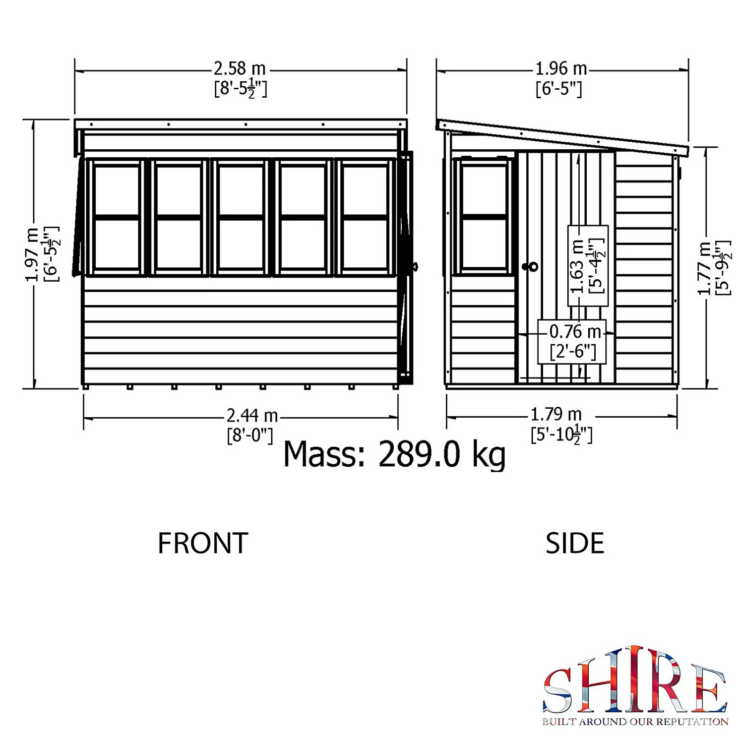 Shire 8 X 6ft Sun Pent Shed - Including Installation 5 Shire 8 X 6ft Sun Pent Shed - Including Installation - Image 3