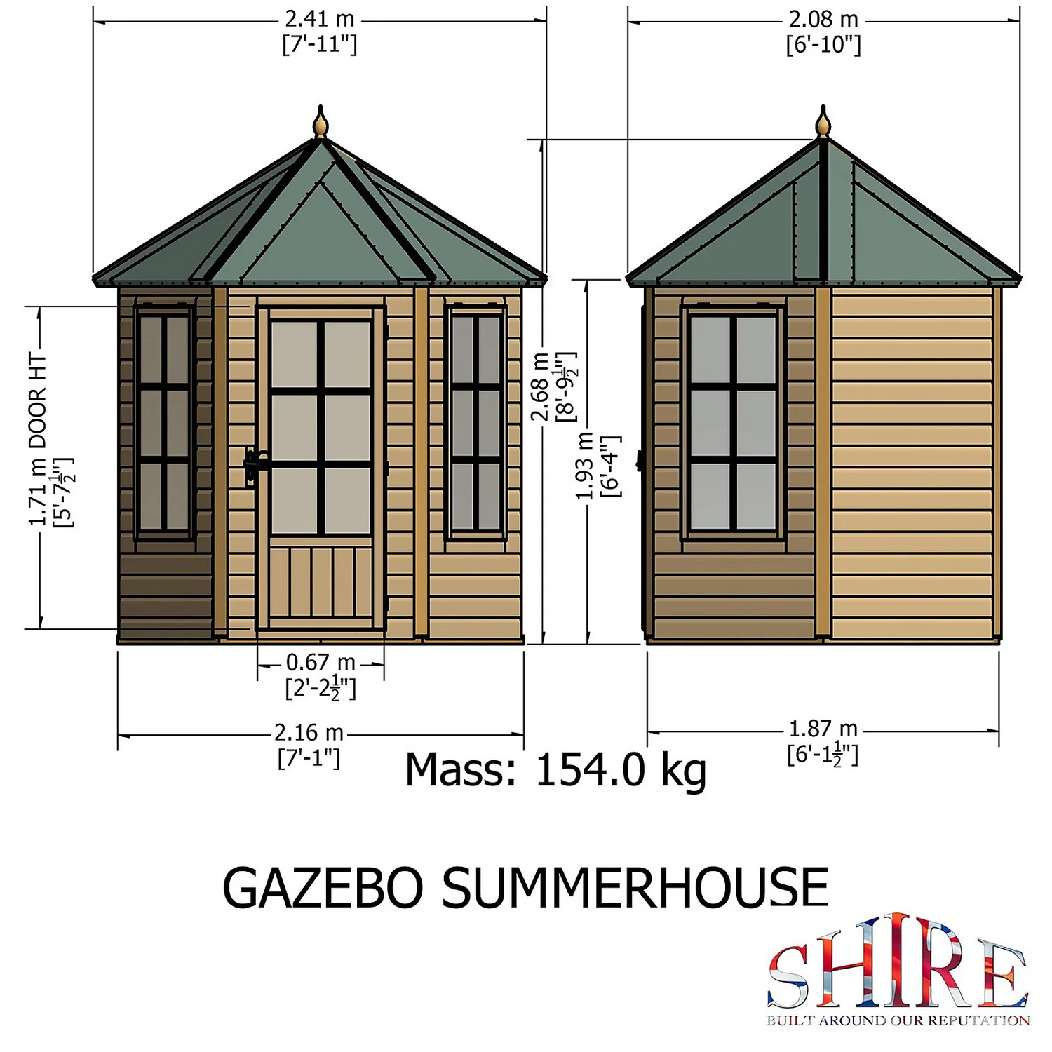 Shire 6 X 6ft Gazebo Summerhouse 7 Shire 6 X 6ft Gazebo Summerhouse - Image 5