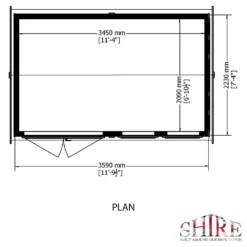 Shire 12 X 7ft Double Door Garden Office - Including Installation -Elise Bloom 13505326 5564931200292247