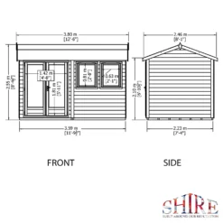 Shire 12 X 7ft Double Door Garden Office - Including Installation -Elise Bloom 13505326 5964931200245246