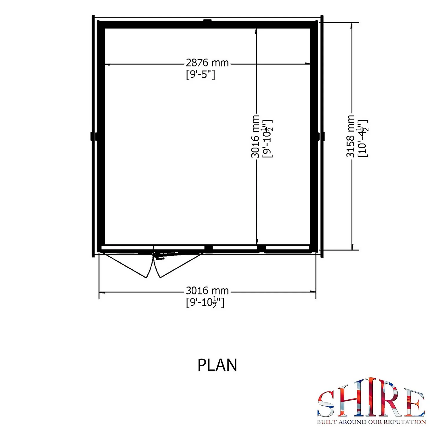 Shire 10 X 10ft Double Door Garden Office 6 Shire 10 X 10ft Double Door Garden Office - Image 4