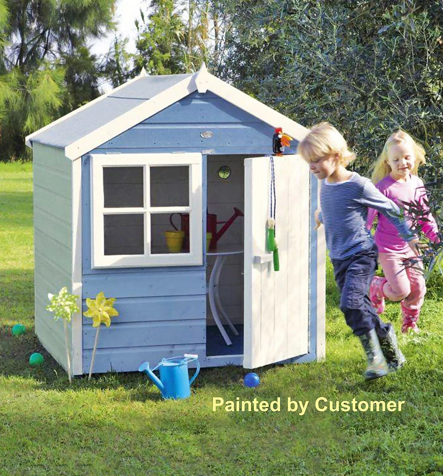 Shire 4 X 4ft Playhut Kids Wooden Playhouse 4 Shire 4 X 4ft Playhut Kids Wooden Playhouse - Image 2
