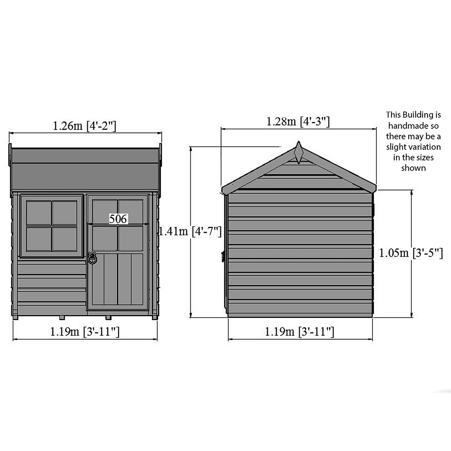 Shire 4 X 4ft Bunny Kids Wooden Playhouse 5 Shire 4 X 4ft Bunny Kids Wooden Playhouse - Image 3