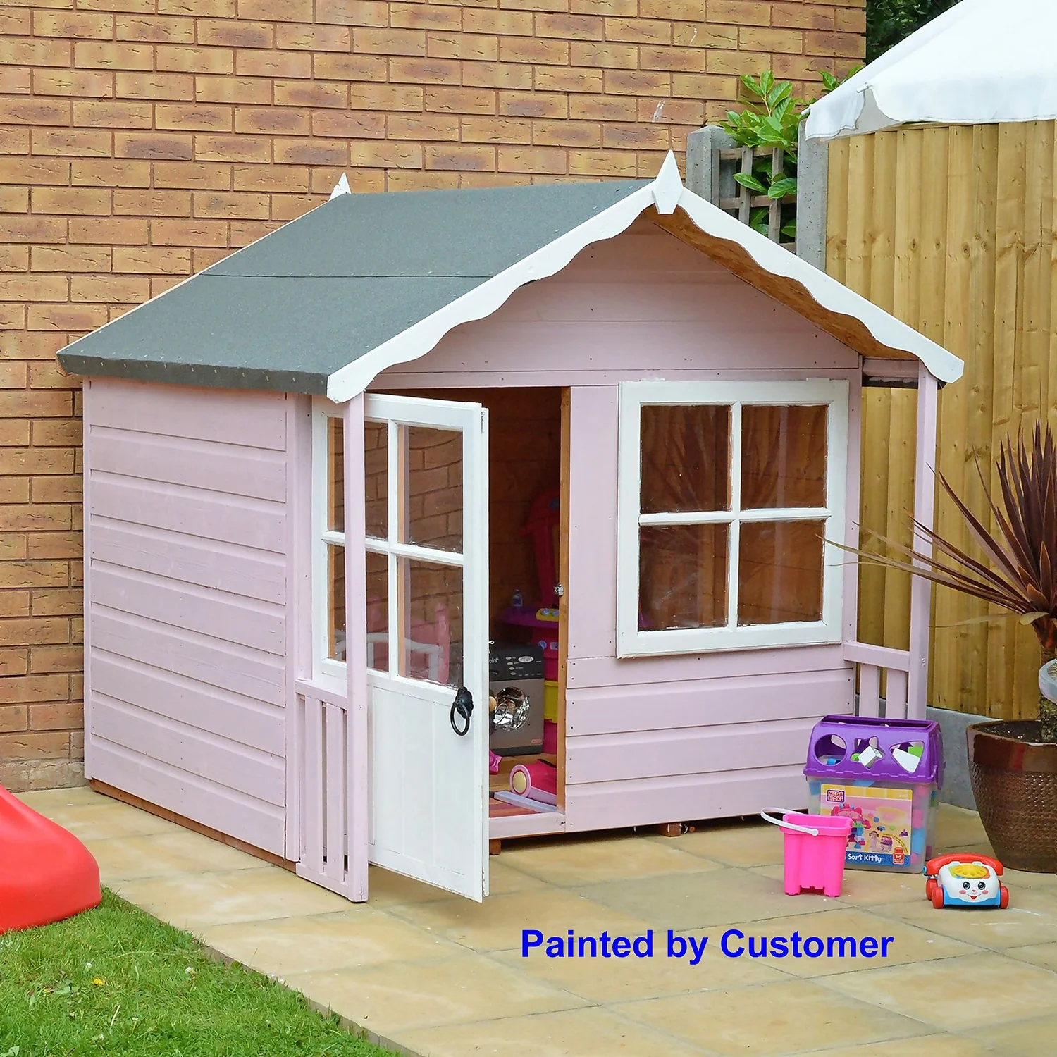 Shire 5 X 4ft Kitty Kids Wooden Playhouse 8 Shire 5 X 4ft Kitty Kids Wooden Playhouse - Image 6