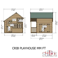 Shire 6 X 8ft Crib Kids Wooden Playhouse 12 Shire 6 X 8ft Crib Kids Wooden Playhouse -Elise Bloom 13505345 1044931991880098