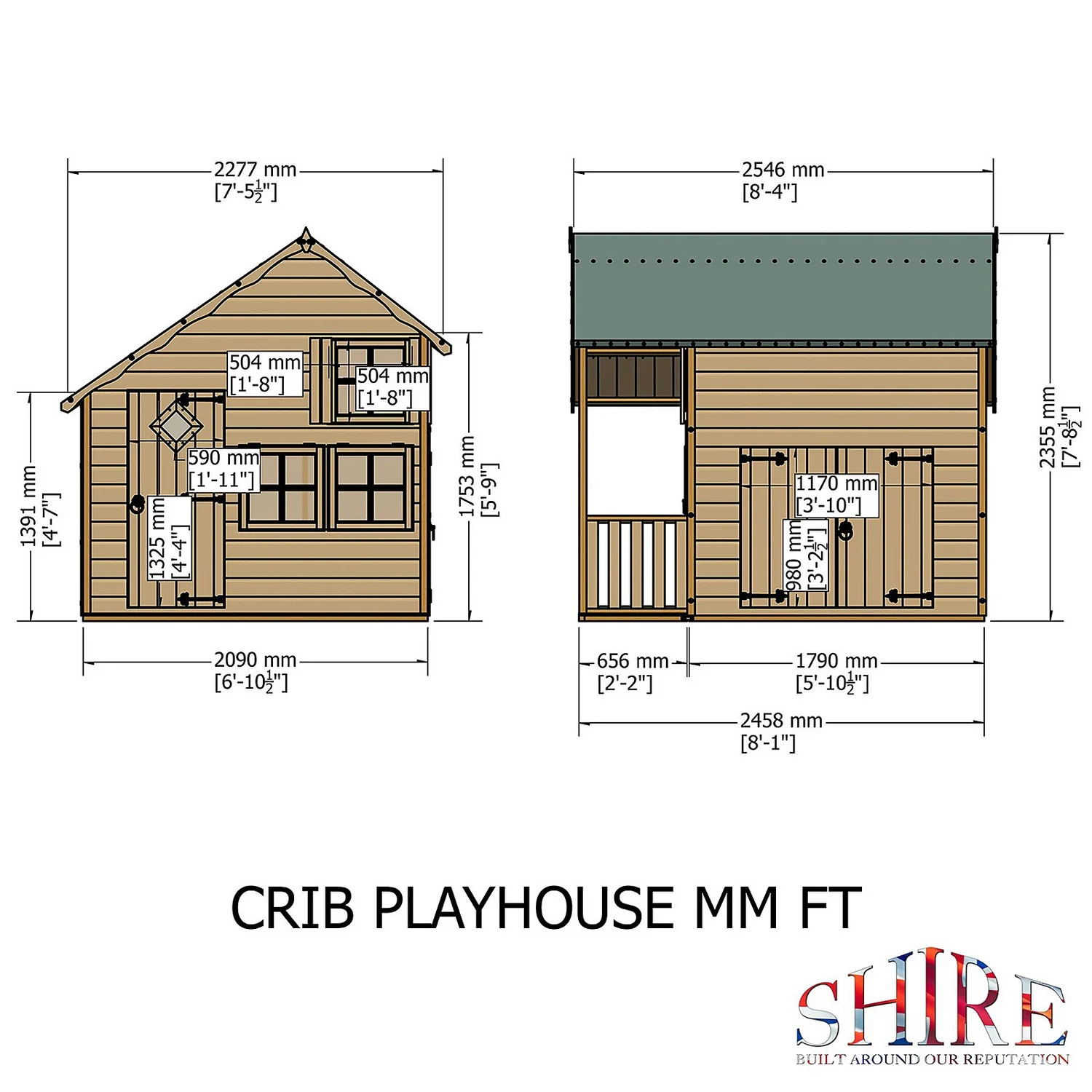 Shire 6 X 8ft Crib Kids Wooden Playhouse - Including Installation 5 Shire 6 X 8ft Crib Kids Wooden Playhouse - Including Installation - Image 3