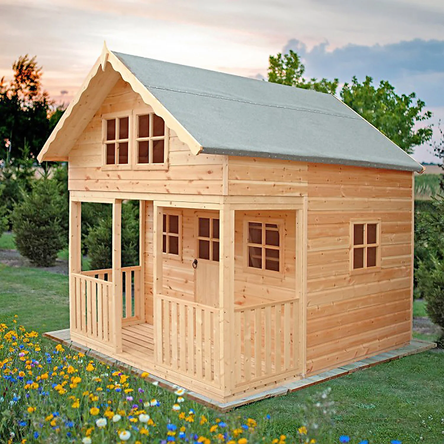Shire 8 X 10ft Lodge Kids Wooden Playhouse 7 Shire 8 X 10ft Lodge Kids Wooden Playhouse - Image 5