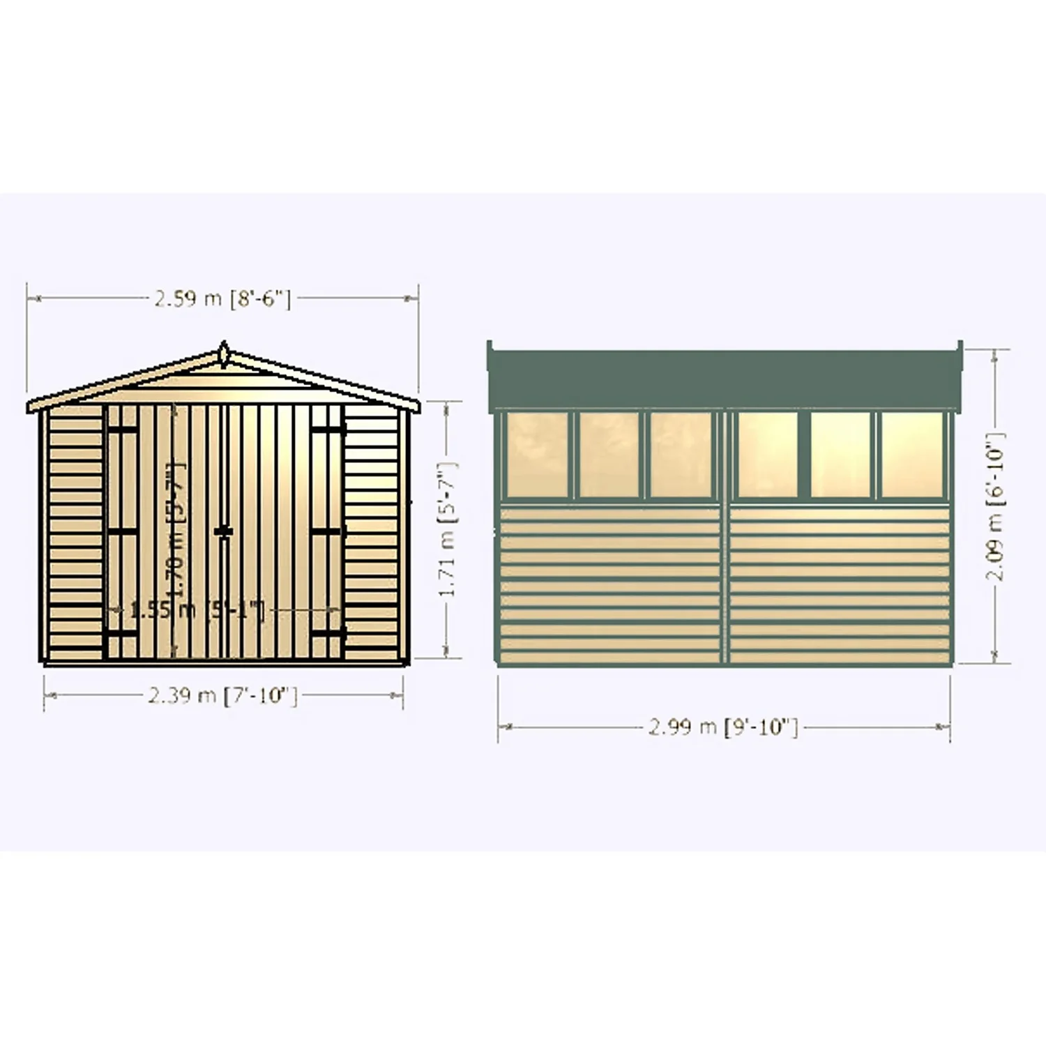 Shire 10x8ft Overlap Garden Shed - Including Installation 5 Shire 10x8ft Overlap Garden Shed - Including Installation - Image 3