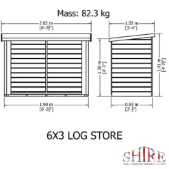 Shire Heavy Duty Log Storage 6x3ft 9 Shire Heavy Duty Log Storage 6x3ft -Elise Bloom 13508667 1694931996806905