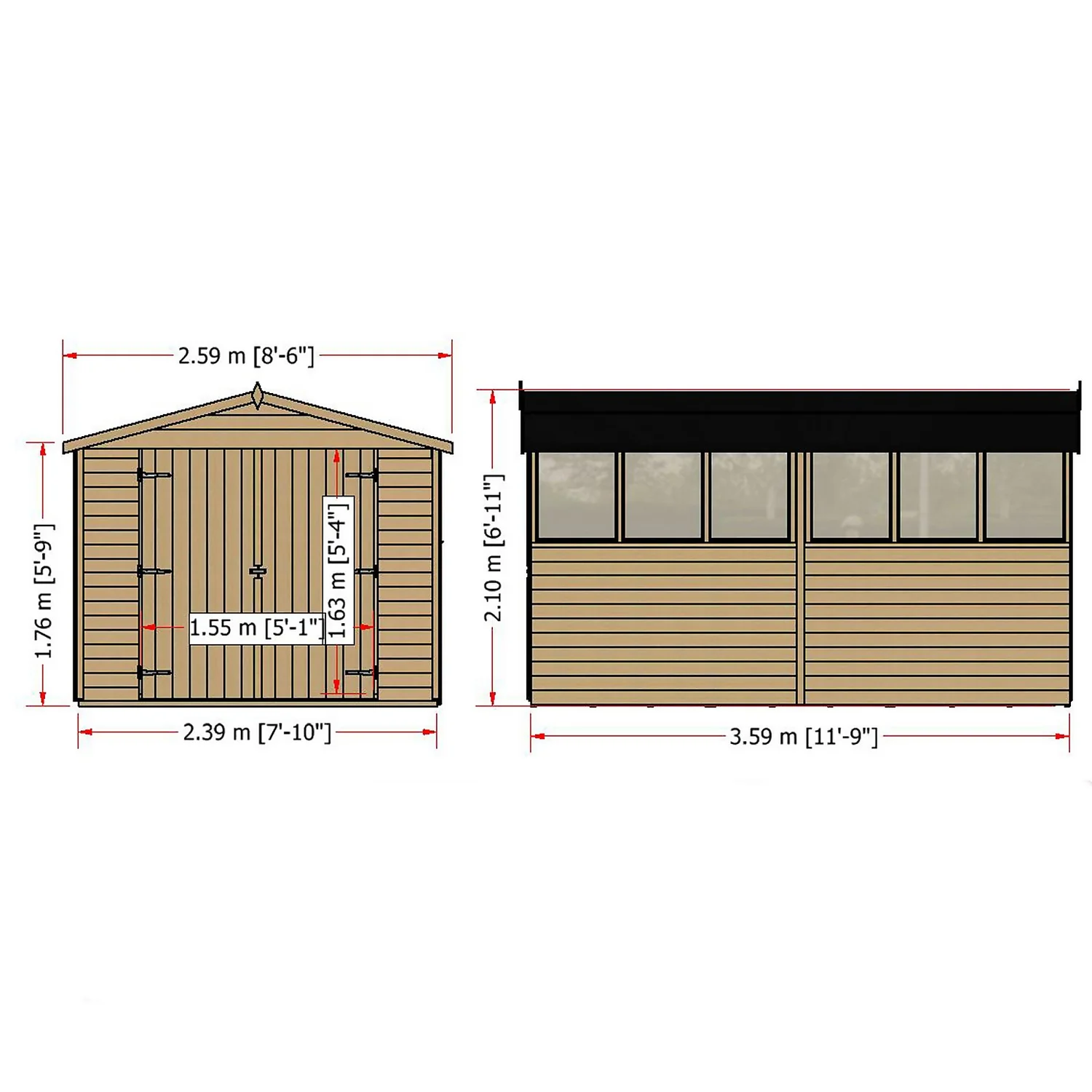 Shire 12x8ft Overlap Garden Shed No Windows - Including Installation 6 Shire 12x8ft Overlap Garden Shed No Windows - Including Installation - Image 4