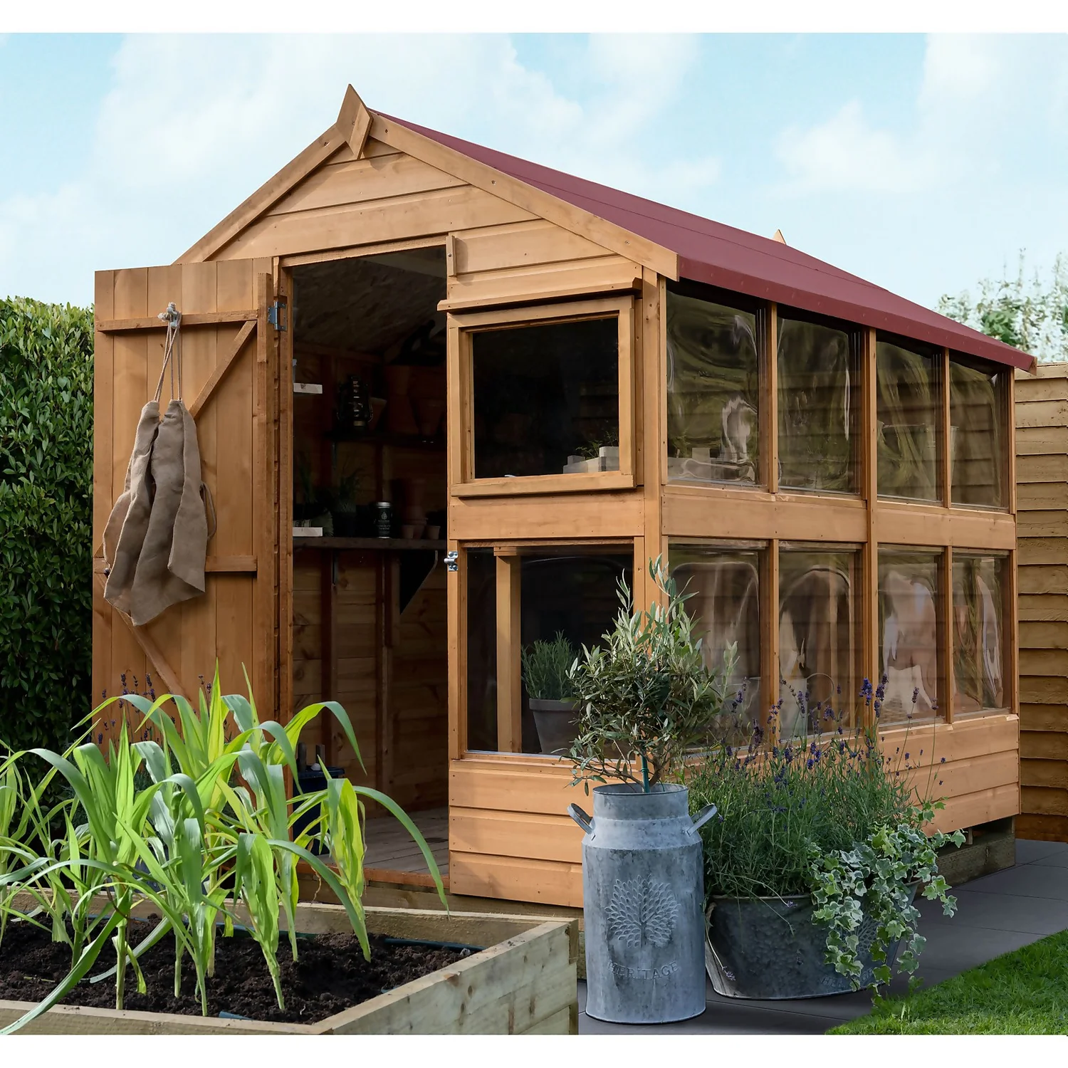 Forest Garden Shiplap Tongue & Groove Dip Treated 8x6 Wooden Potting Shed 4 Forest Garden Shiplap Tongue & Groove Dip Treated 8x6 Wooden Potting Shed - Image 2