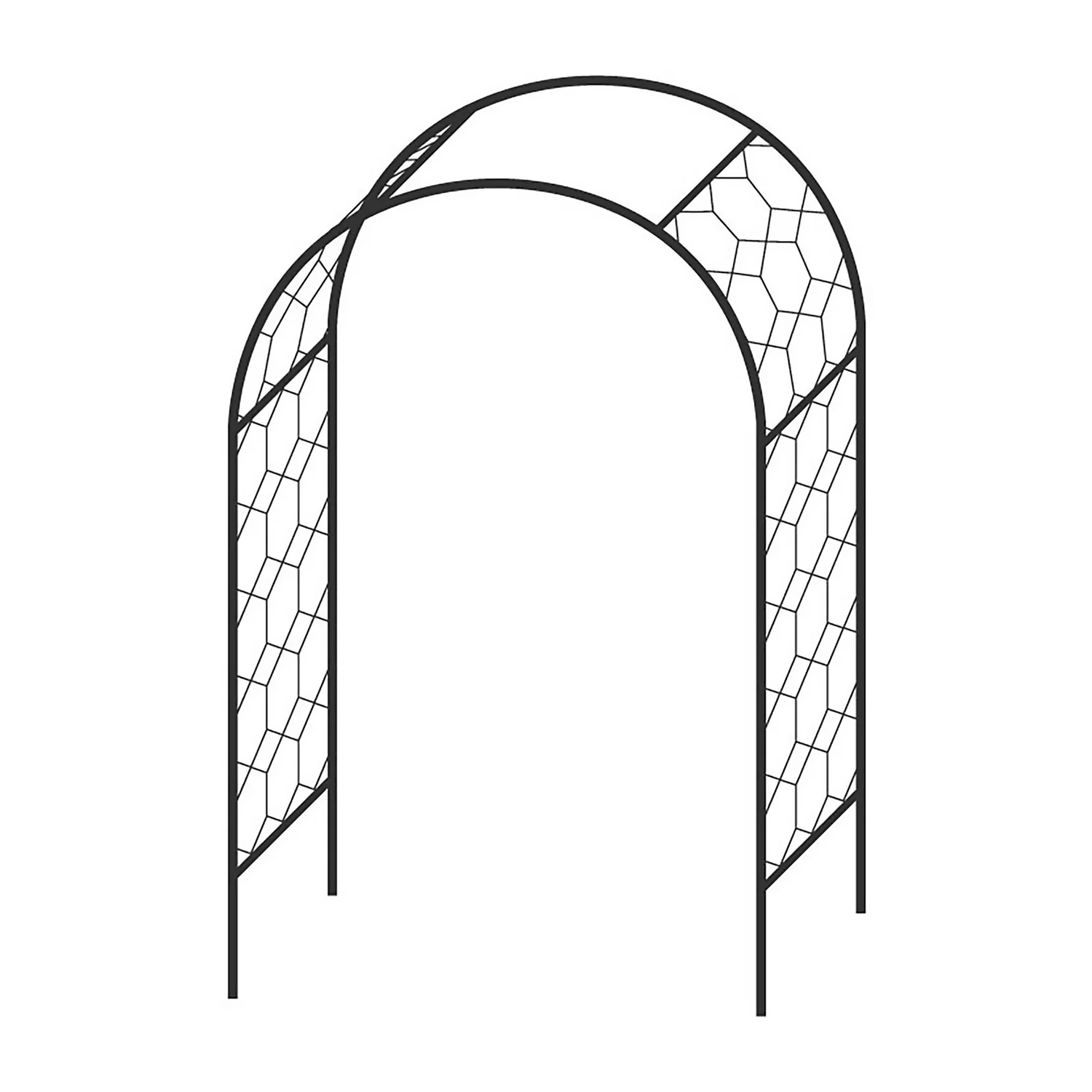 Agriframes Round Garden Arch - (H)2.1 X (W)1.2 X (D)0.45 M - Black 3 Agriframes Round Garden Arch - (H)2.1 X (W)1.2 X (D)0.45 M - Black