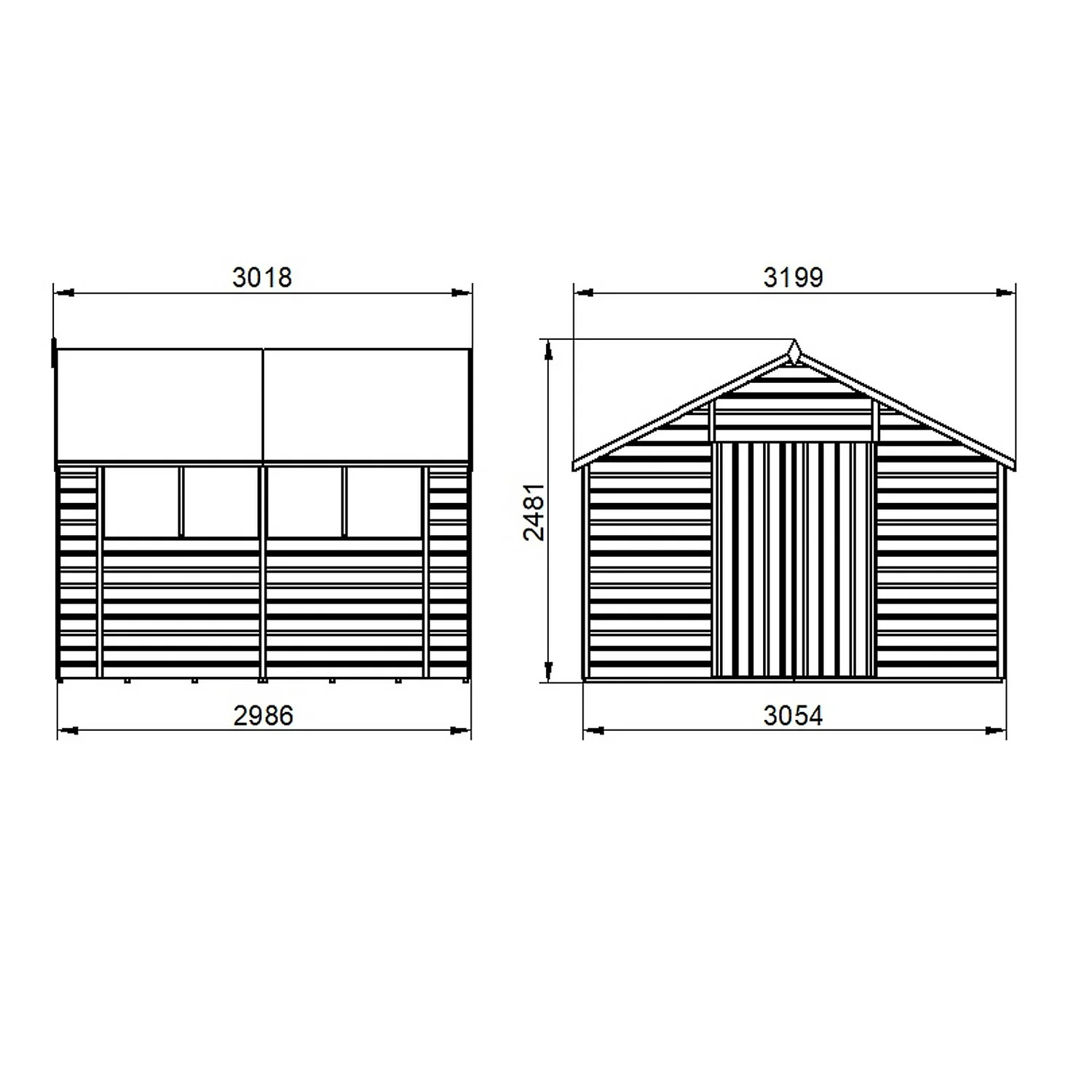 Shiplap Dip Treated 10x10ft Apex Shed - Double Door 6 Shiplap Dip Treated 10x10ft Apex Shed - Double Door - Image 4