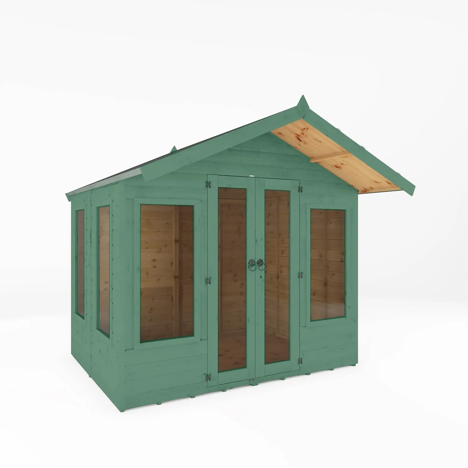Country Living Premium Hatton 6ft X 8ft Contemporary Summerhouse Painted + Installation - Aurora Green 3 Country Living Premium Hatton 6ft X 8ft Contemporary Summerhouse Painted + Installation - Aurora Green
