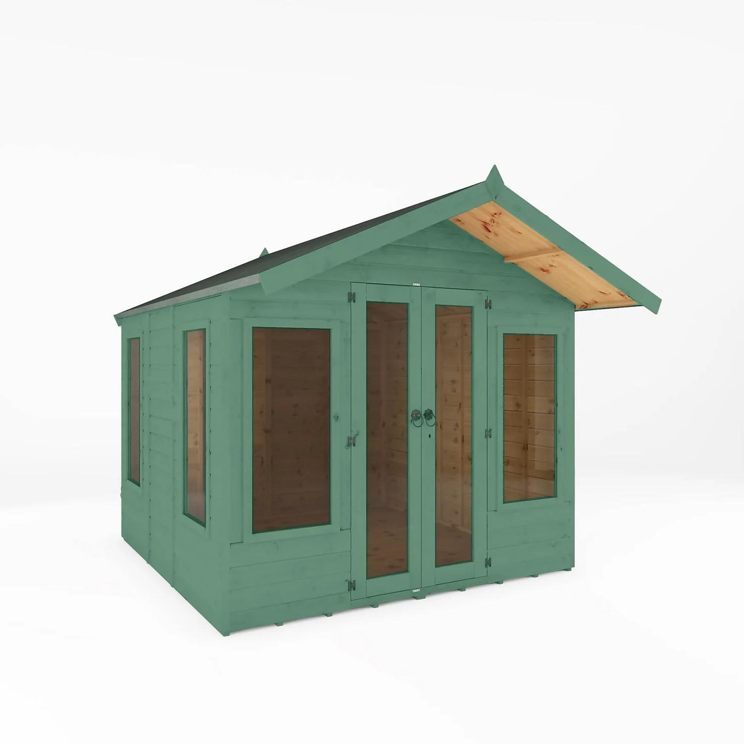 Country Living Premium Hatton 8ft X 8ft Contemporary Summerhouse Painted + Installation - Aurora Green 3 Country Living Premium Hatton 8ft X 8ft Contemporary Summerhouse Painted + Installation - Aurora Green