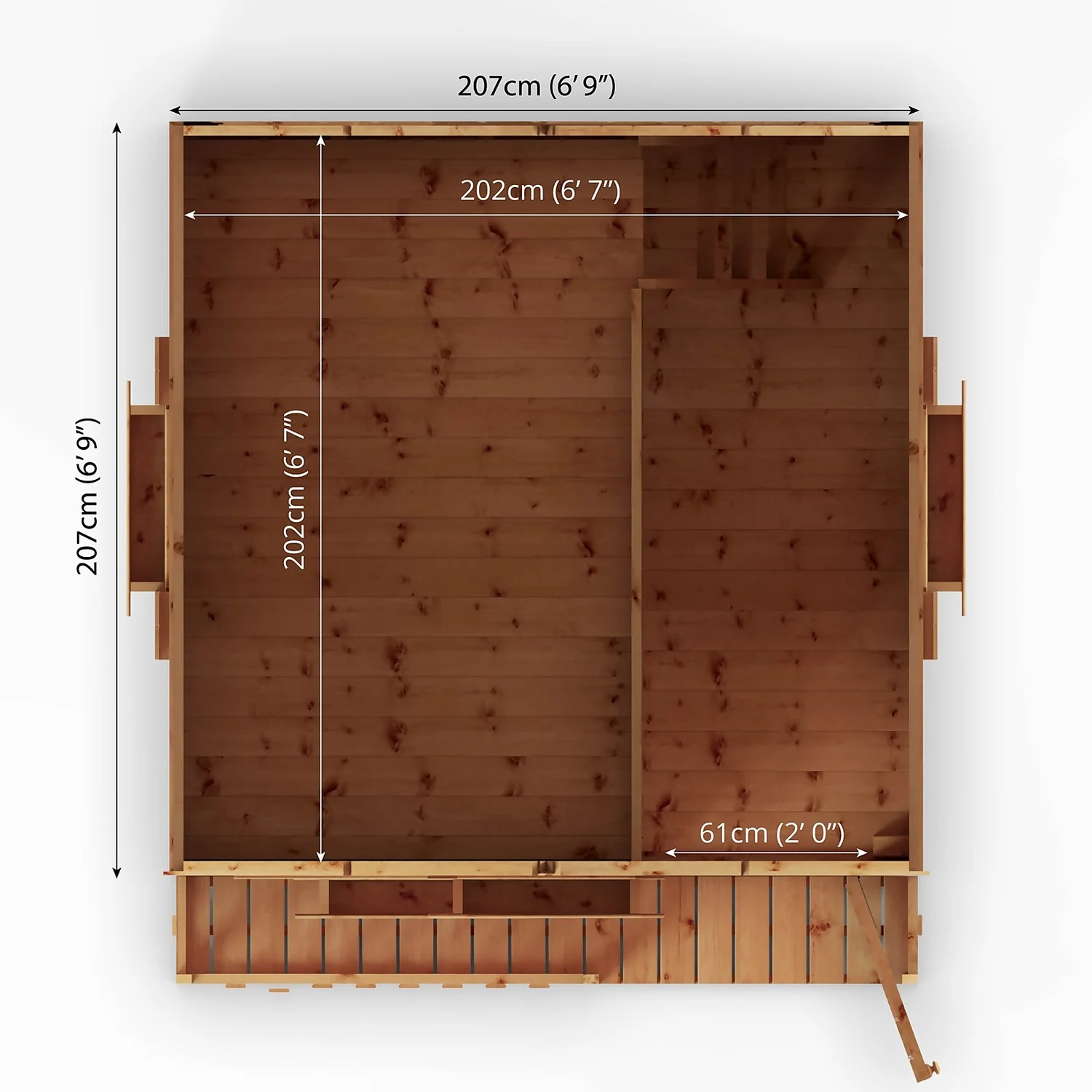 Country Living 7ft X 7ft Premium Sandon Double Storey Playhouse With Veranda Painted + Installation - Aurora Green 10 Country Living 7ft X 7ft Premium Sandon Double Storey Playhouse With Veranda Painted + Installation - Aurora Green - Image 8
