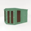 Country Living Premium Ribble 8ft X 12ft Corner Summerhouse With Side Shed Painted + Installation - Aurora Green -Elise Bloom 13554927 1264945631758194