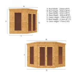 Country Living Premium Ribble 8ft X 8ft Corner Summerhouse Painted + Installation - Thorpe Towers Grey -Elise Bloom 13554931 5274945631509866