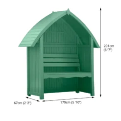 Country Living Wilmcote Arbour Seat Painted + Installation - Aurora Green 8 Country Living Wilmcote Arbour Seat Painted + Installation - Aurora Green -Elise Bloom 13554932 1114942011019116