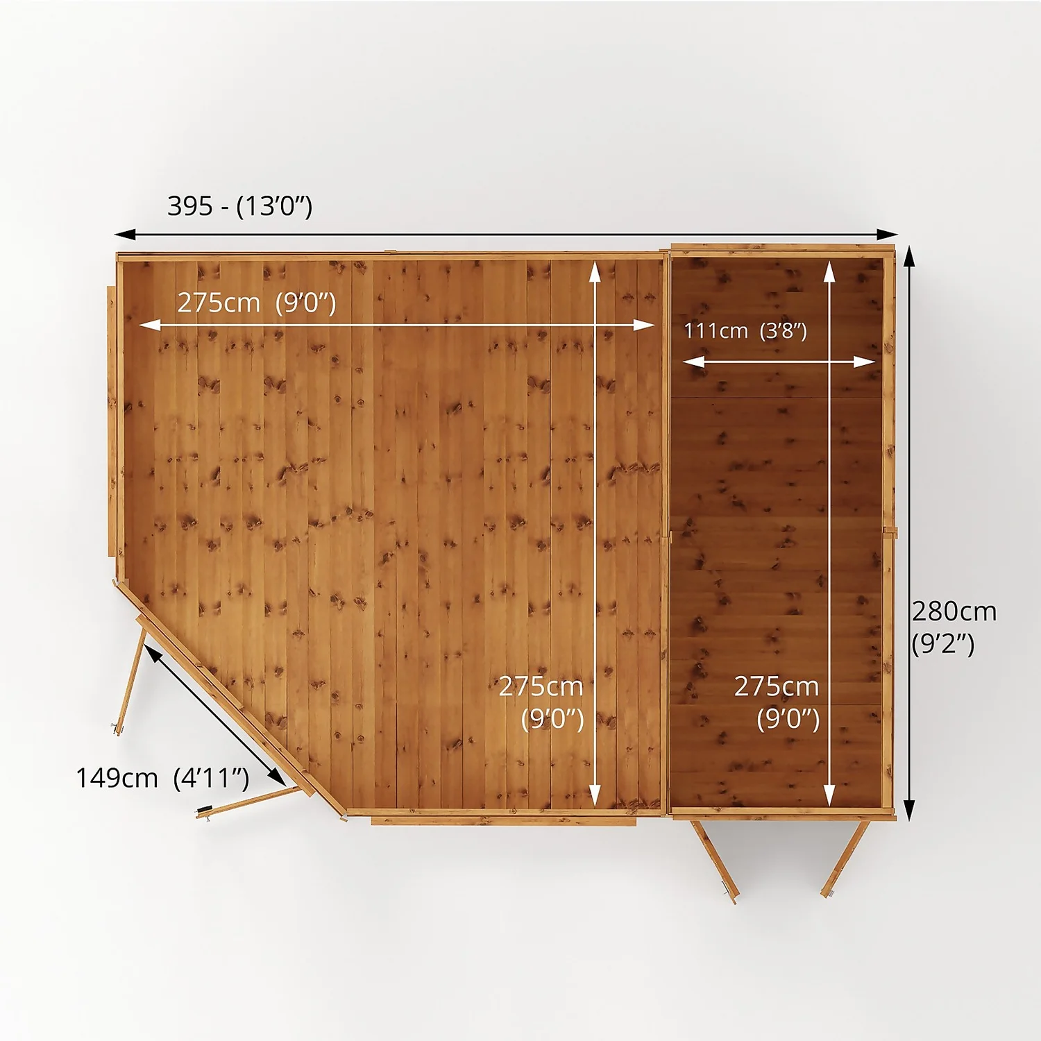 Country Living Premium Ribble 9ft X 13ft Corner Summerhouse With Side Shed Painted + Installation - Thorpe Towers Grey 9 Country Living Premium Ribble 9ft X 13ft Corner Summerhouse With Side Shed Painted + Installation - Thorpe Towers Grey - Image 7