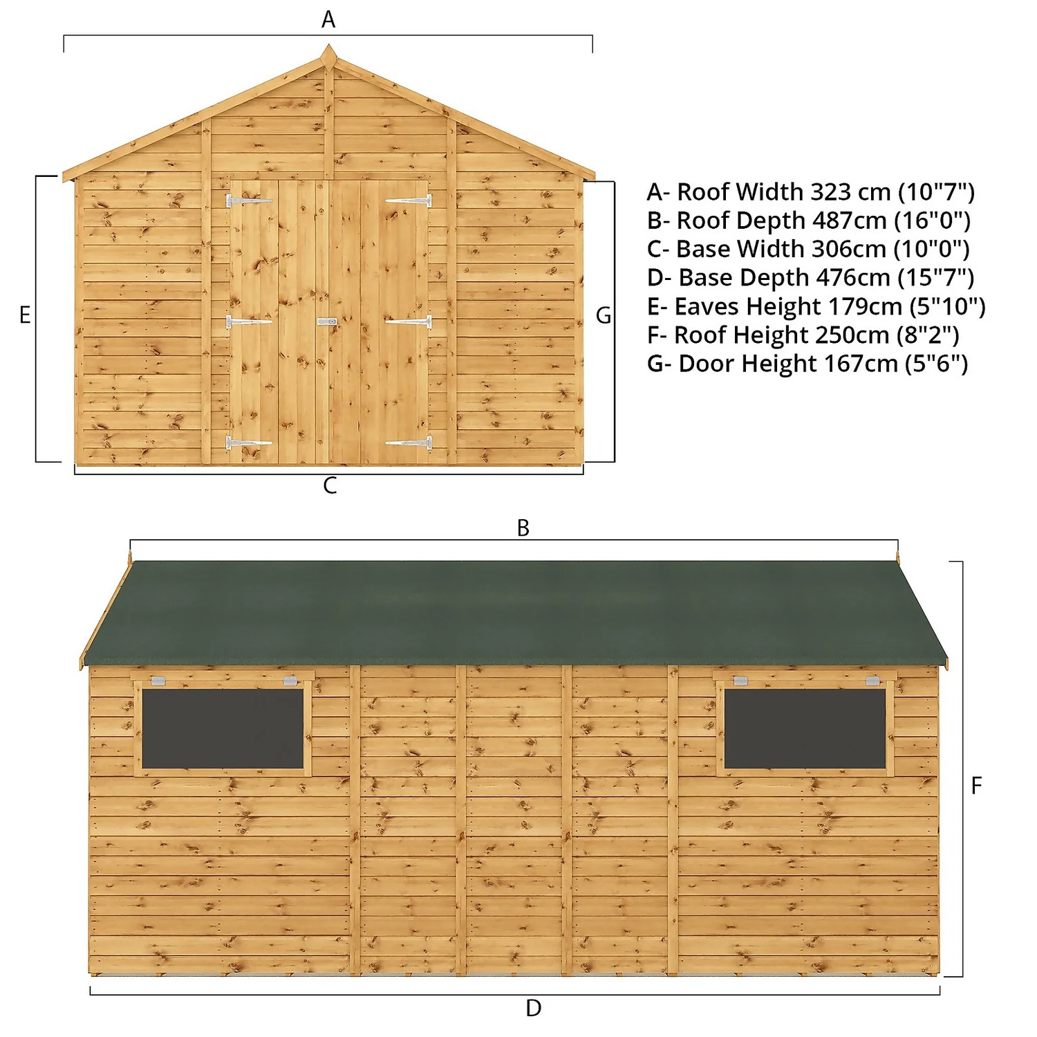 Mercia 16ft X 10ft Premium Shiplap Modular Workshop Shed - Including Installation 9 Mercia 16ft X 10ft Premium Shiplap Modular Workshop Shed - Including Installation - Image 7