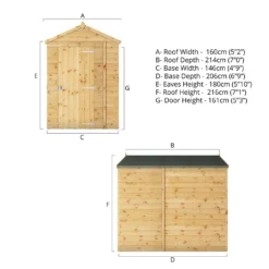 Mercia 7ft X 5ft Premium Windowless Shiplap Apex Shed - Including Installation -Elise Bloom 13555770 1944949336539464