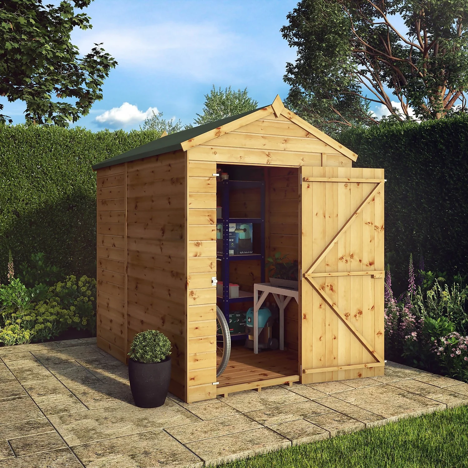 Mercia 7ft X 5ft Premium Windowless Shiplap Apex Shed 10 Mercia 7ft X 5ft Premium Windowless Shiplap Apex Shed - Image 8