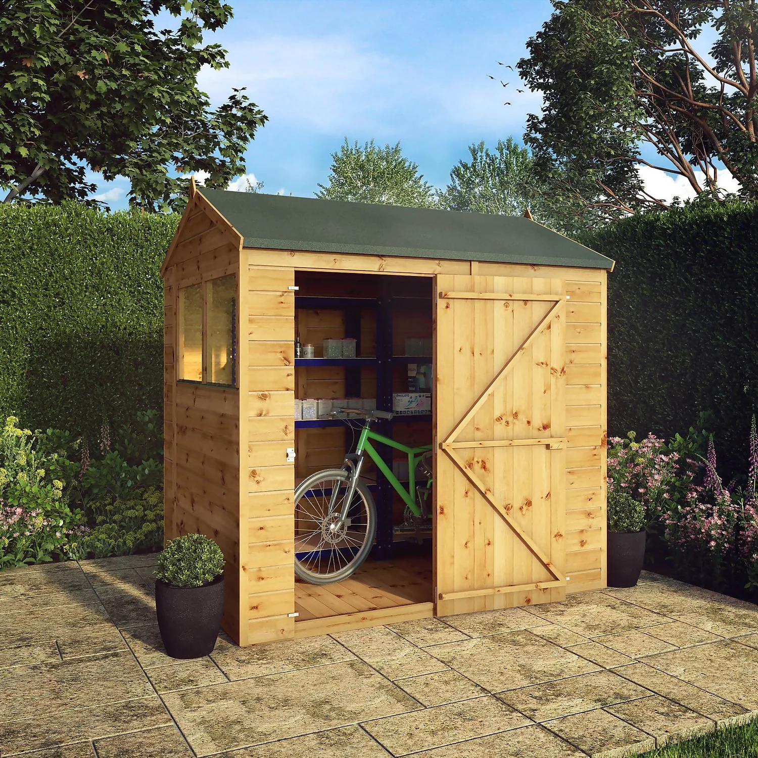 Mercia 7ft X 5ft Premium Shiplap Reverse Apex Shed 11 Mercia 7ft X 5ft Premium Shiplap Reverse Apex Shed - Image 9