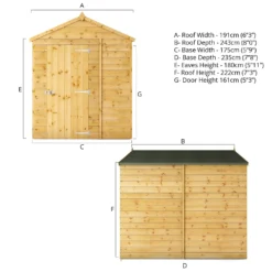 Mercia 8ft X 6ft Premium Windowless Shiplap Apex Shed -Elise Bloom 13555779 3304949334133467