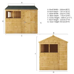 Mercia 8ft X 6ft Premium Shiplap Reverse Apex Shed - Including Installation -Elise Bloom 13555782 2024949334674628