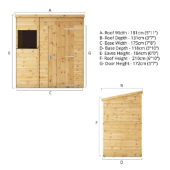 Mercia 6ft X 4ft Premium Shiplap Pent Shed -Elise Bloom 13555794 1674949337701229