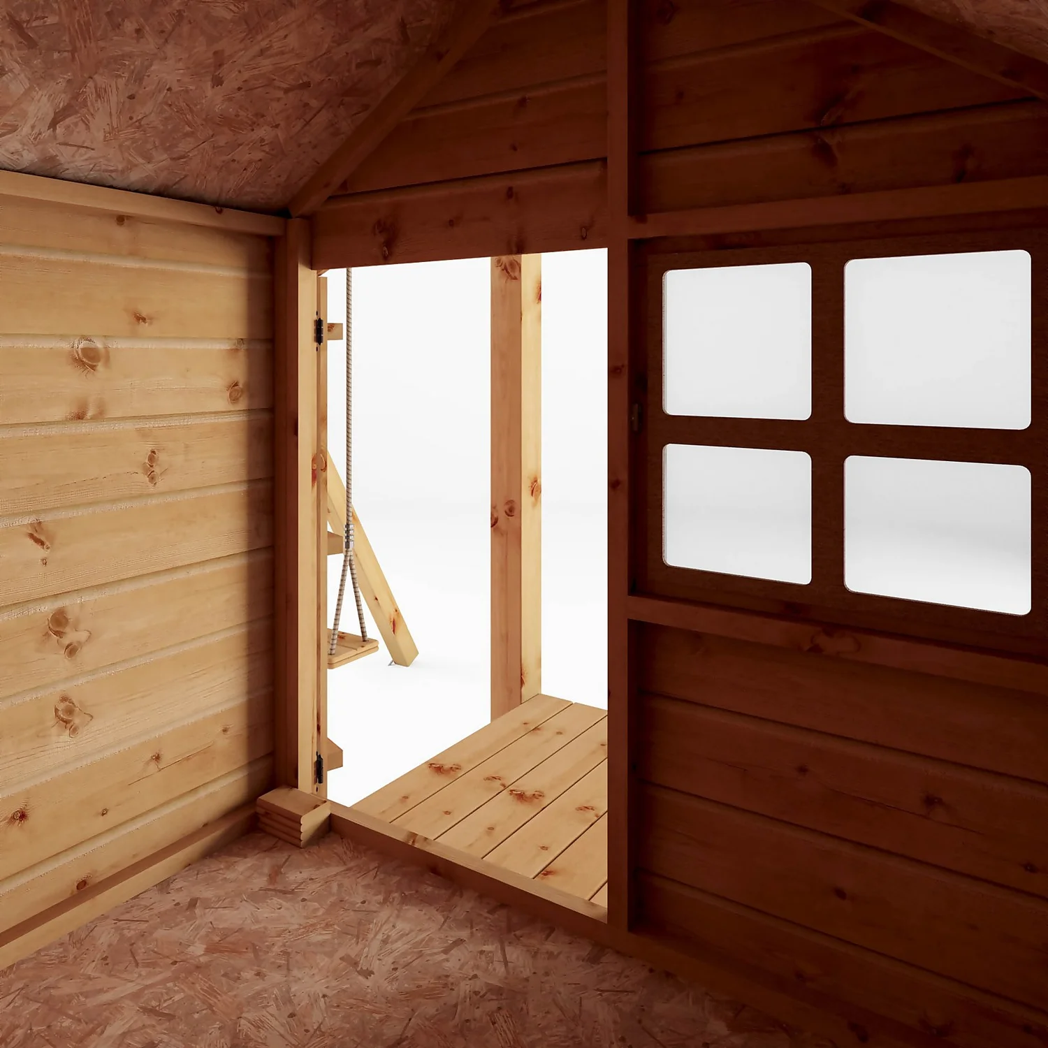 Mercia 4ft X 4ft Snug Wooden Playhouse With Tower 7 Mercia 4ft X 4ft Snug Wooden Playhouse With Tower - Image 5