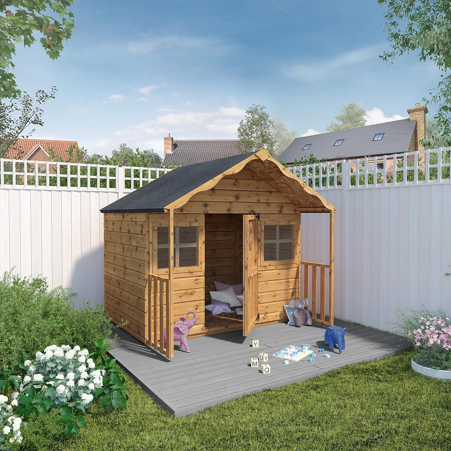Mercia 5ft X 6ft Honeysuckle Wooden Playhouse - Installation Included 4 Mercia 5ft X 6ft Honeysuckle Wooden Playhouse - Installation Included - Image 2