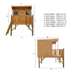 Mercia 5ft X 6ft Pent Wooden Playhouse With Tower -Elise Bloom 13555813 1174951147249113
