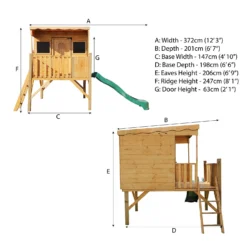 Mercia 5ft X 6ft Pent Wooden Playhouse With Tower & Slide 19 Mercia 5ft X 6ft Pent Wooden Playhouse With Tower & Slide -Elise Bloom 13555815 1904951147698804