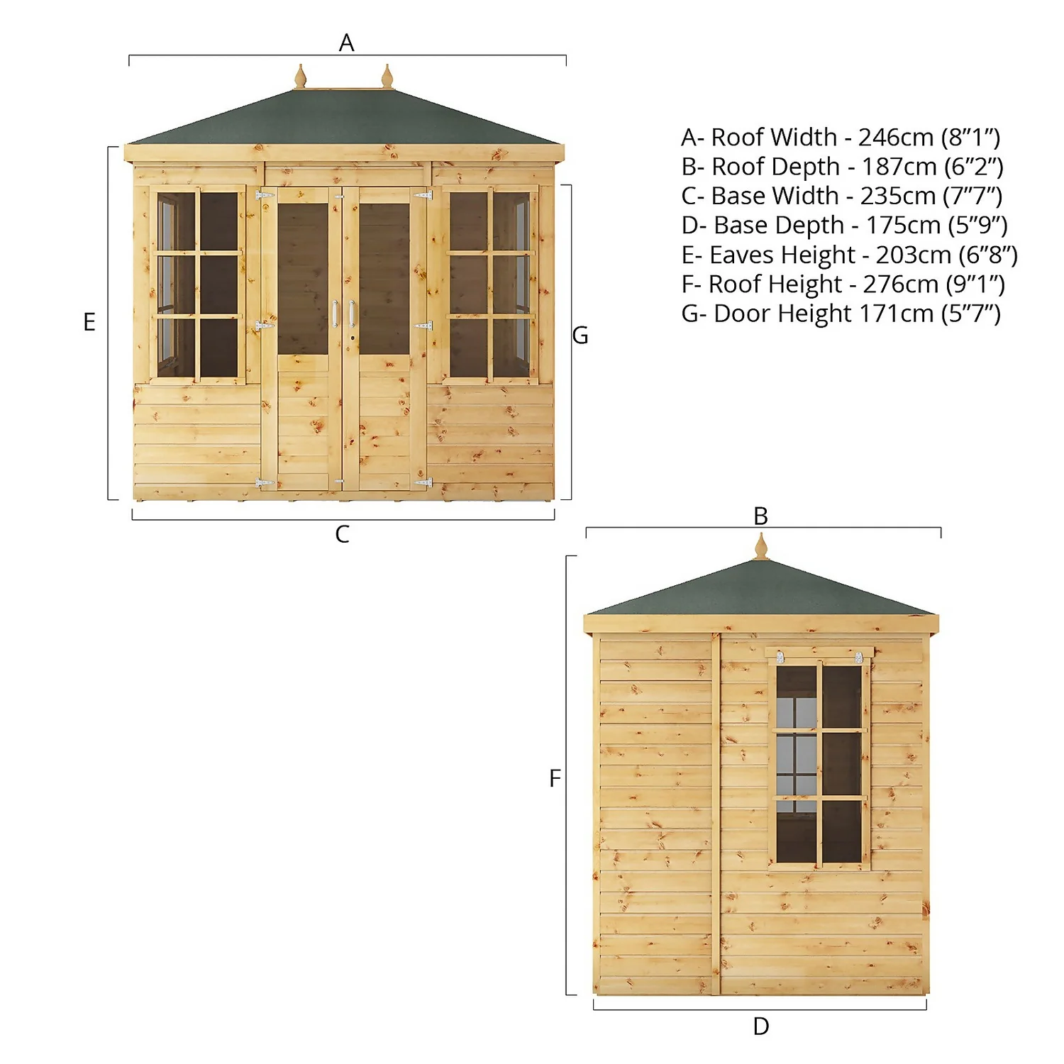 Mercia 8ft X 6ft Premium Clover Summerhouse 7 Mercia 8ft X 6ft Premium Clover Summerhouse - Image 5
