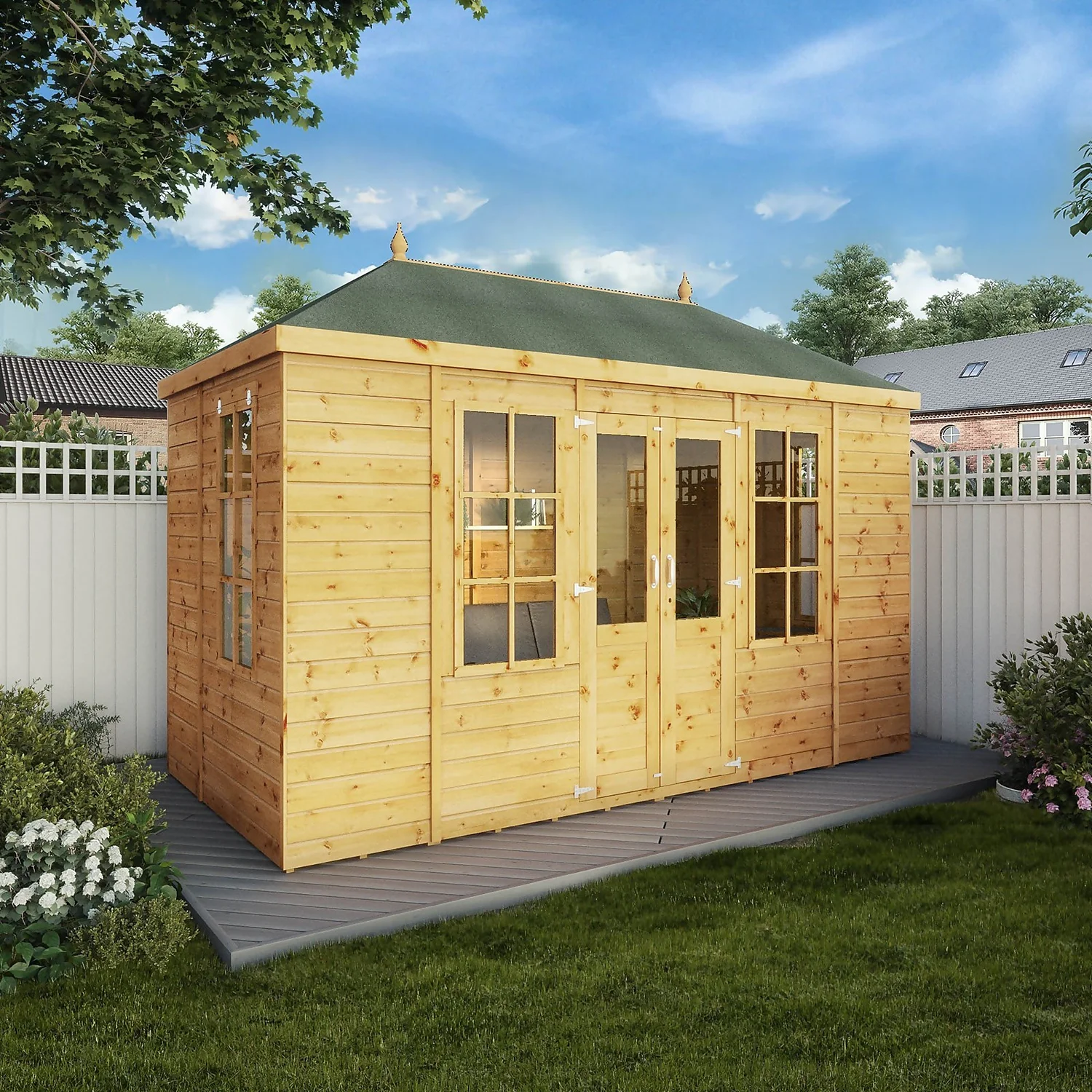 Mercia 12ft X 6ft Premium Clover Summerhouse - Including Installation 4 Mercia 12ft X 6ft Premium Clover Summerhouse - Including Installation - Image 2