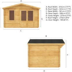 Mercia 4m X 3m Garden Retreat Log Cabin 44mm 20 Mercia 4m X 3m Garden Retreat Log Cabin 44mm -Elise Bloom 13555830 1905025546380256