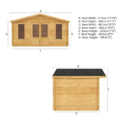 Mercia 5m X 3m Retreat Log Cabin 34mm 20 Mercia 5m X 3m Retreat Log Cabin 34mm -Elise Bloom 13555831 8675025545976936