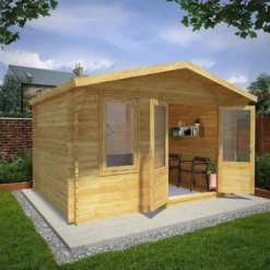 Mercia 4m X 3m Garden Retreat Log Cabin 34mm 13 Mercia 4m X 3m Garden Retreat Log Cabin 34mm -Elise Bloom 13555832 1475025545600544