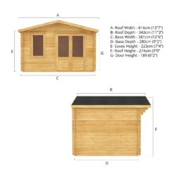 Mercia 4m X 3m Garden Retreat Log Cabin 34mm 20 Mercia 4m X 3m Garden Retreat Log Cabin 34mm -Elise Bloom 13555832 3705025546228957