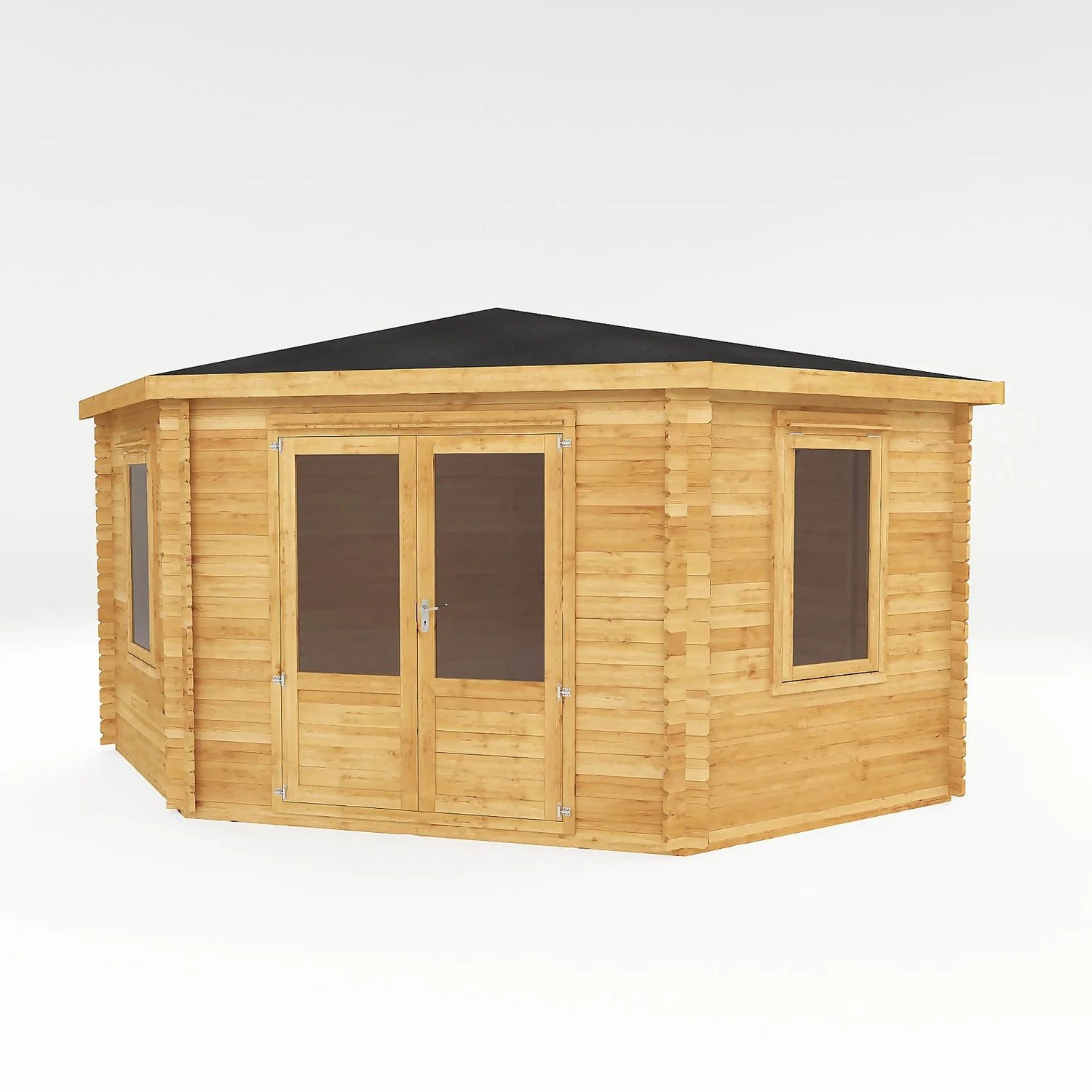 Mercia 4m X 4m Corner Log Cabin 28mm 3 Mercia 4m X 4m Corner Log Cabin 28mm